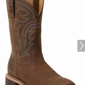 Ariat Brown Western Boots with Blue Stitching